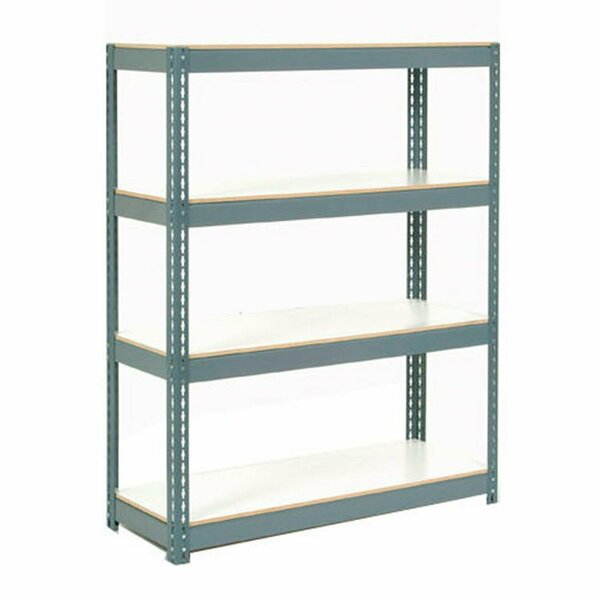 Global Industrial 4 Shelf, Extra HD Boltless Shelving, Starter, 36inW x 12inD x 60inH, Laminate Deck 235412GY